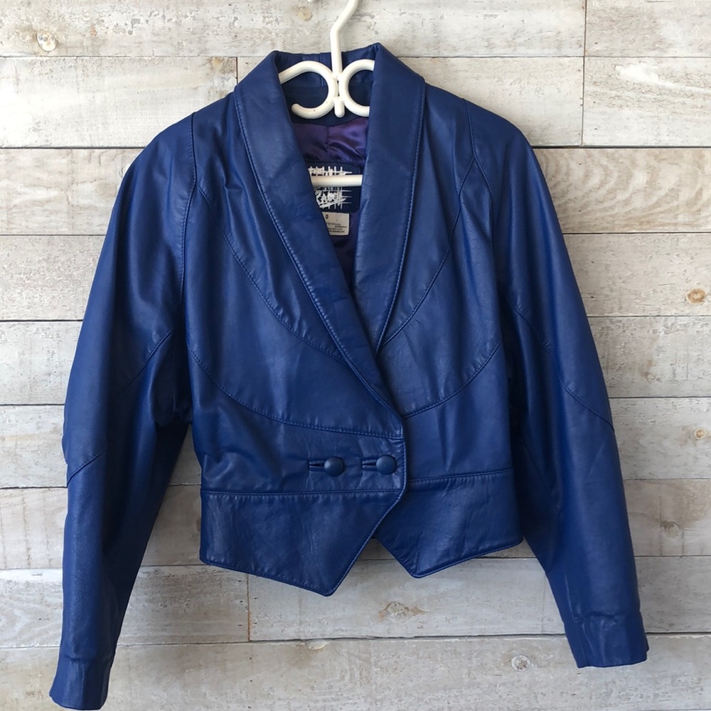 Genuine leather Moto jacket 80s crop style